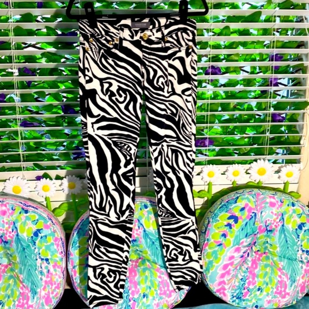 Goodtime zebra pattern skinny jeans